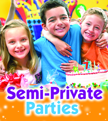 Many birthday party places do semi-private parties. Pump It Up does them right.